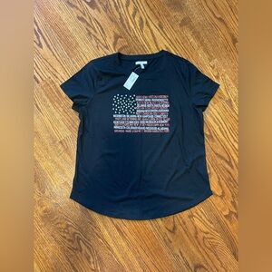 NWT Maurices Black 50 States America Flag T-Shirt - Size XL